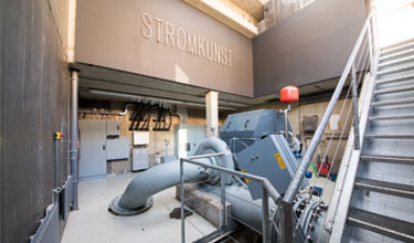 Maschinenraum im Kraftwerk Mühlau