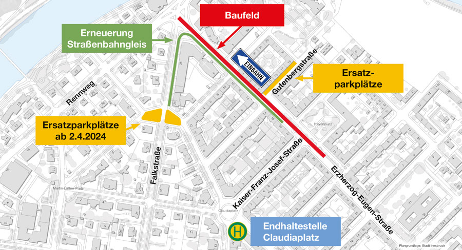 Baustellenplan Erzherzog-Eugen-Straße
