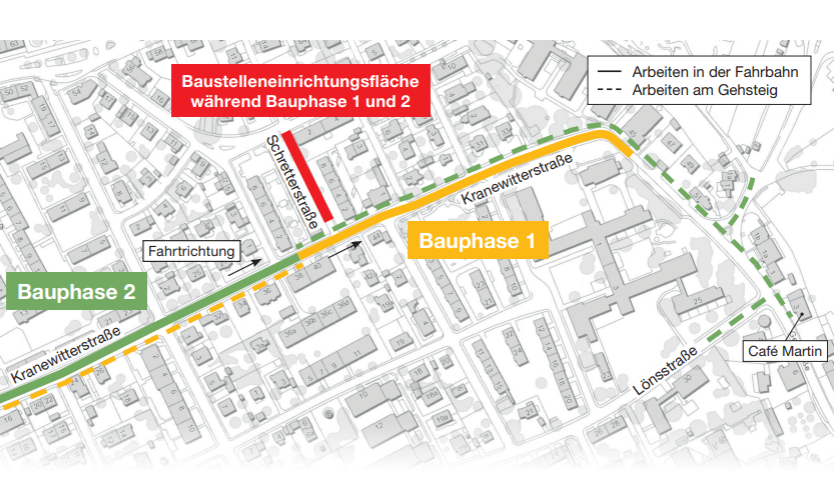 Arbeiten für die Infrastruktur in der Kranewitterstraße