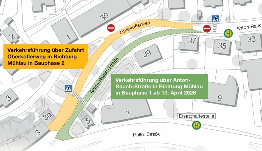 Baustellenplan der Anton-Rauch-Straße